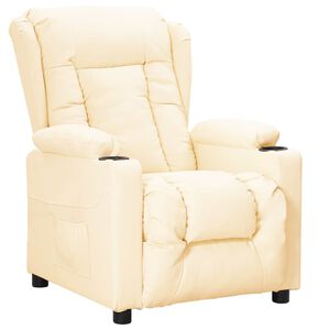 vidaXL Recliner Chair Cream Faux Leather