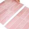 vidaXL Rectangular Tile 10 pcs Pink 29 x 23 x 0.08 cm