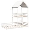 vidaXL Bunk Bed with Roof White 90x190 cm Solid Wood Pine