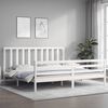 vidaXL Bed Frame without Mattress White Super King Size Solid Wood Pine