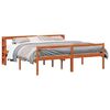 vidaXL Bed Frame with Shelf 2 pcs Wax Brown Solid Pine Wood