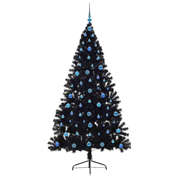 vidaXL Artificial Pre-lit Christmas Tree Black 210 cm PVC