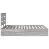 vidaXL Bed Frame with Drawer Grey Sonoma 140 x 200 cm Engineered Wood