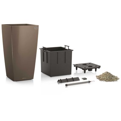 LECHUZA Planter Cubico 40 ALL-IN-ONE High-Gloss Taupe 18215