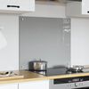 vidaXL Kitchen Backsplash Light grey 70 x 60 x 0.6 cm Tempered Glass