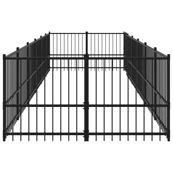 vidaXL Outdoor Dog Kennel Steel 11.26 m&sup2;