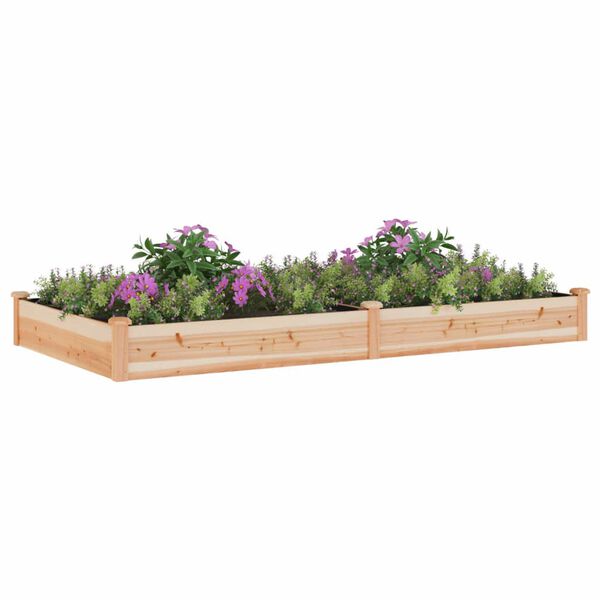 vidaXL Garden Raised Bed with Liner 240x120x25 cm Solid Wood Fir