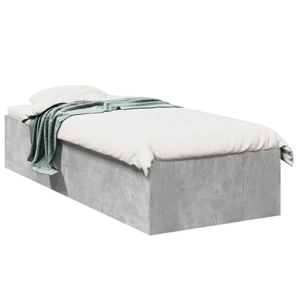 vidaXL Bed Frame without Mattress Concrete Grey 90x190 cm Single