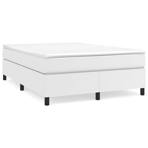 vidaXL Box Spring Bed Frame White Double Faux Leather (UK/IE/FI/NO only)