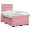 vidaXL Box Spring Bed with Mattress Pink 120x200 cm Velvet