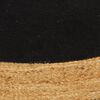 vidaXL Area Rug Braided Black & Natural 180 cm Jute & Cotton Round