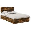 vidaXL Storage Bed with Drawer Smoked Oak 120 x 200 cm Engineered Wood