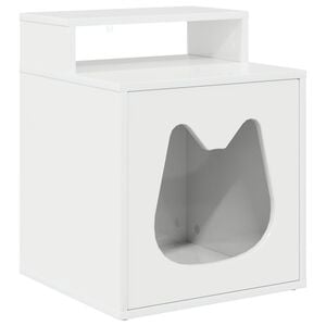 vidaXL Cat House Gloss White 42.5 x 40 x 53.5 cm Engineered Wood