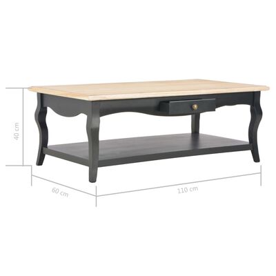 vidaXL Coffee Table Black 110x60x40 cm MDF