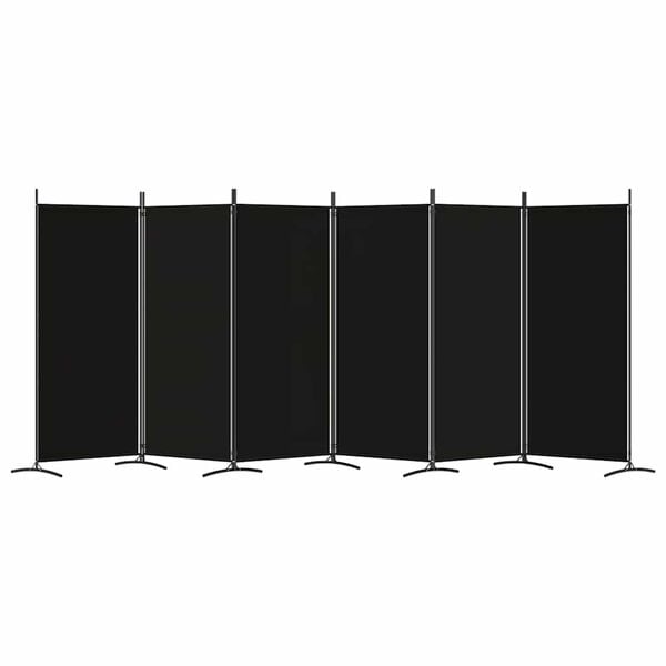 vidaXL 6-Panel Room Divider Black 520x180 cm Fabric