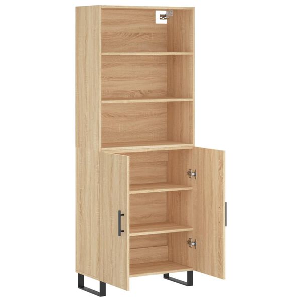 vidaXL Highboard Sonoma Oak 69.5x34x180 cm Engineered Wood