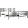 vidaXL Metal Bed Frame without Mattress with Footboard Black 183x213cm