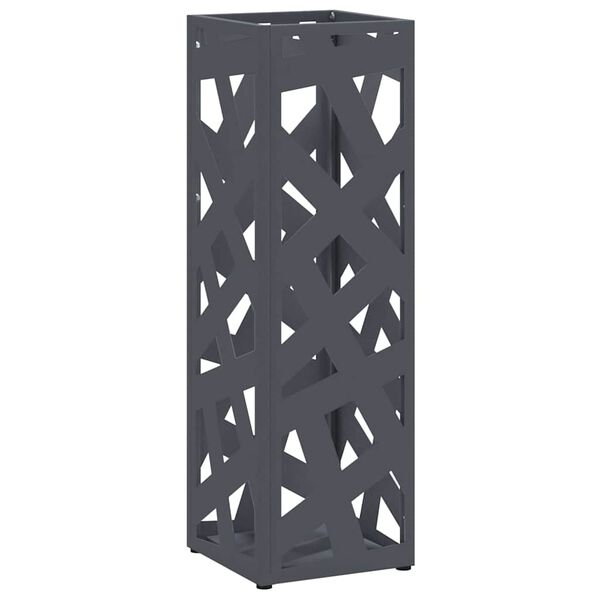 vidaXL Umbrella Stand Anthracite 15.5 x 15.5 x 49 cm Metal