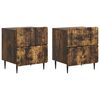 vidaXL Bedside Cabinet 2 pcs Smoked Oak 43 x 34.5 x 49.5 cm