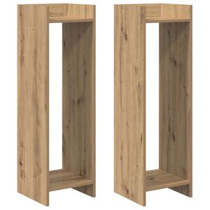 vidaXL Plant Stand 2 pcs Artisan Oak 30 x 30 x 100 cm Engineered Wood