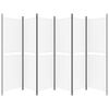 vidaXL 6-Panel Room Divider White 300x180 cm Fabric
