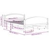 vidaXL Bed Frame without Mattress Dark Grey Solid Wood Pine 140x200 cm (322049+2x321990)