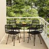 vidaXL 5 Piece Garden Dining Set Black Poly Rattan