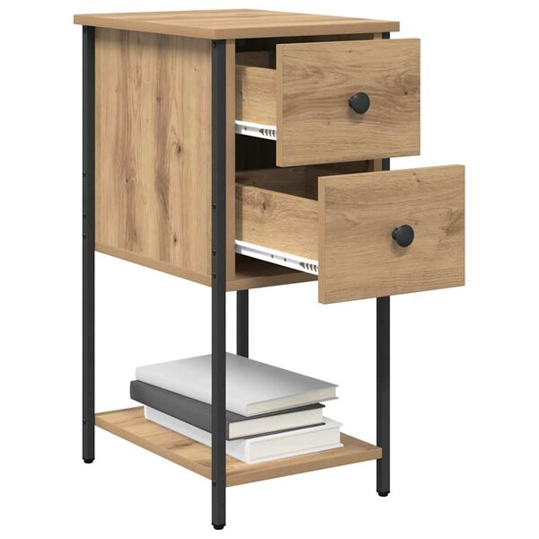 vidaXL Bedside Cabinet with Drawer 2 pcs Artisan oak 32 x 42 x 70 cm