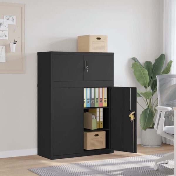 vidaXL File Cabinet Black 90x40x130 cm Steel