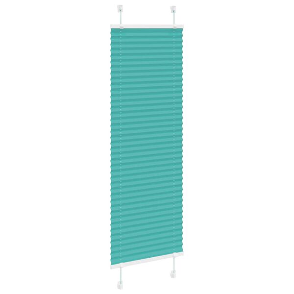 vidaXL Pleated Blind Petrol Green 45x150 cm Fabric Width 44.4 cm Polyester