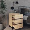 vidaXL Bed Cabinet with Metal Legs Sonoma Oak 40x35x69 cm