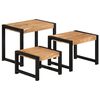 vidaXL Side Table | Set of 3 | Wood and black