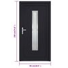 vidaXL Front Door Anthracite 98x190 cm PVC