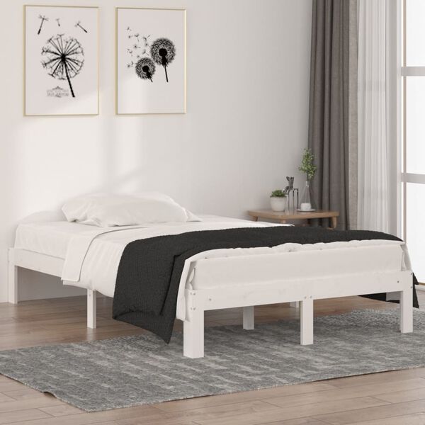 vidaXL Bed Frame without Mattress White 120x190cm Small Double