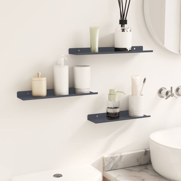 vidaXL Floating Shelf 3 pcs Anthracite 40 x 9 x 2.5 cm Steel