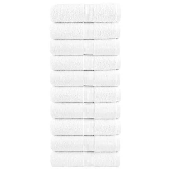 vidaXL Premium Guest Towels "SOLUND" 10 pcs White 30x50 cm 600 gsm