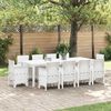 vidaXL Garden Dining Set 11 pcs White Polypropylene