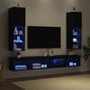 vidaXL TV Cabinet 2 pcs Black 30.5 x 30 x 102 cm Engineered Wood