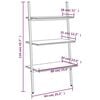 vidaXL 3-Tier Leaning Shelf Dark Brown and Black 64x34x116 cm
