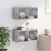 vidaXL Wall Cabinets with Glass Doors 2 pcs Concrete Grey 68.5x37x35 cm