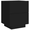vidaXL Bedside Cabinets with LED Lights 2 pcs Black Engineered Wood