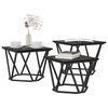 vidaXL Coffee Table 3 pcs Black Oak Engineered Wood and Steel