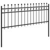 vidaXL Ring Fence Black 200 x 130 cm Powder-Coated Steel
