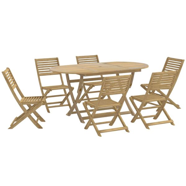 vidaXL 7 Piece Garden Dining Set Solid Wood Acacia