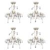 vidaXL Crystal Pendant Ceiling Lamp Chandeliers 4 pcs Elegant White