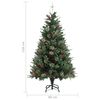vidaXL Christmas Tree with Pine Cones Green 150 cm PVC&PE