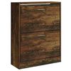vidaXL Shoe Cabinet Smoked Oak 63x24x81 cm Engineered Wood