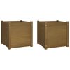 vidaXL Garden Planters 2 pcs Honey Brown 50x50x50 cm Solid Pinewood