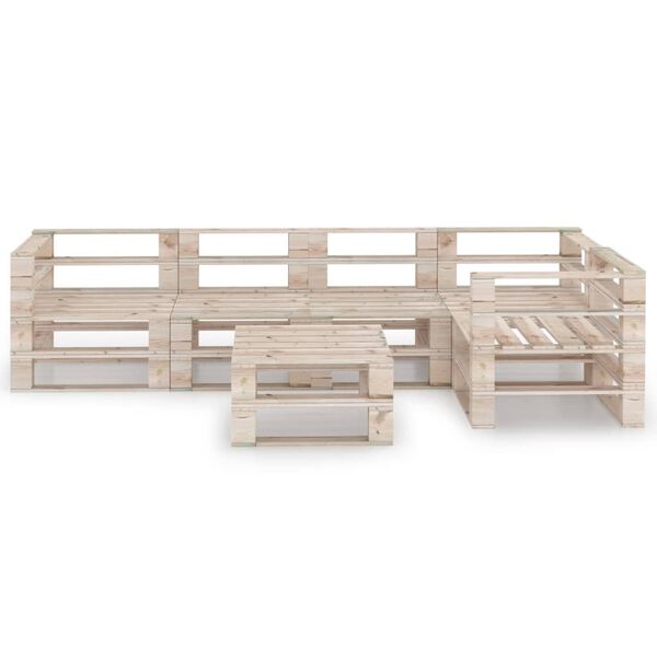vidaXL 6 Piece Garden Pallet Lounge Set Pinewood