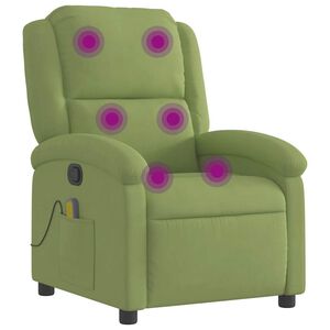 vidaXL Massage Recliner Chair Light Green Velvet